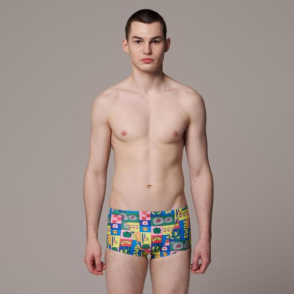 랠리 남자 실내 수영복 숏사각 레귤러 OSMR682 디자인 수모 증정