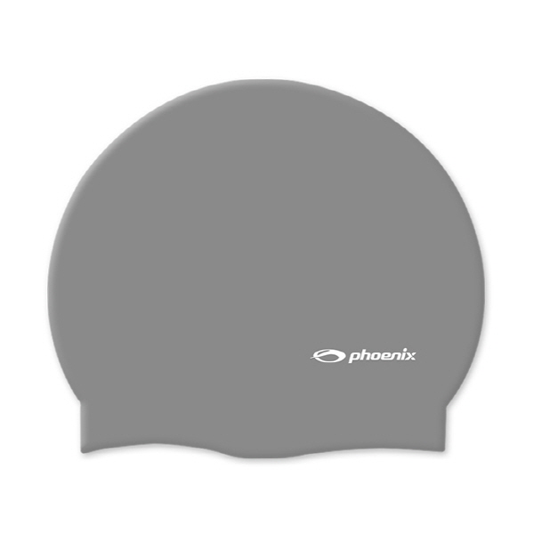 피닉스 실리콘 로고 수영모 솔리드형 PSC-01 그레이