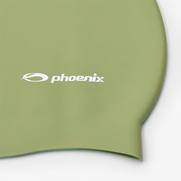 피닉스 실리콘 로고 수영모 솔리드형 PSC-01 카키