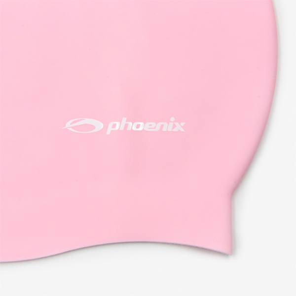피닉스 실리콘 로고 수영모 솔리드형 PSC-01 핑크