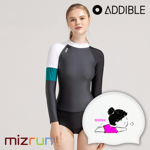 애디블 / 여자 수영복 세트 ASWGY025 + 디자인 수모 증정