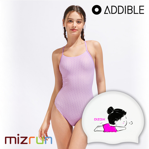 애디블 / 여자 수영복 세트 ASWPP032 + 디자인 수모 증정