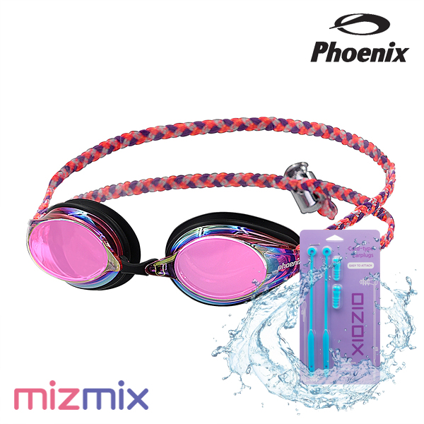 피닉스 / 씨파이어 미러 패브릭 수경 PN-1000M-FB Pink + 코드형 귀마개 세트