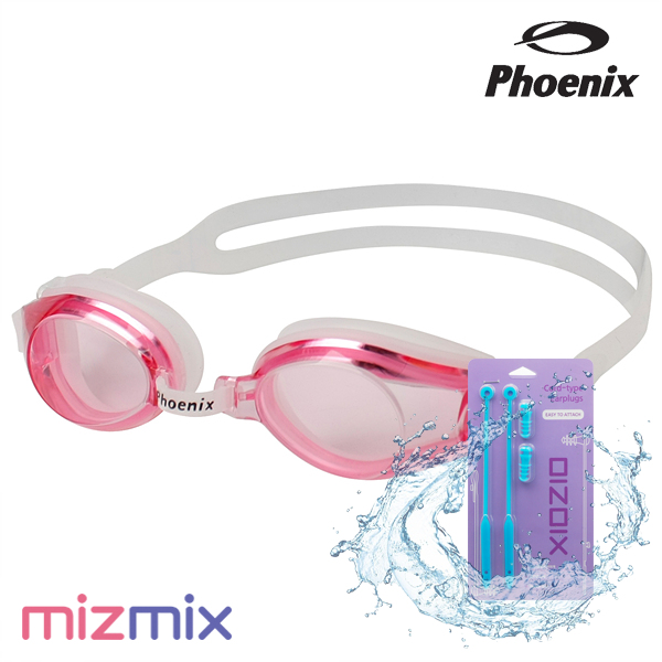 피닉스 / 노미러 수경 PN-203 Pink + 코드형 귀마개 세트 -