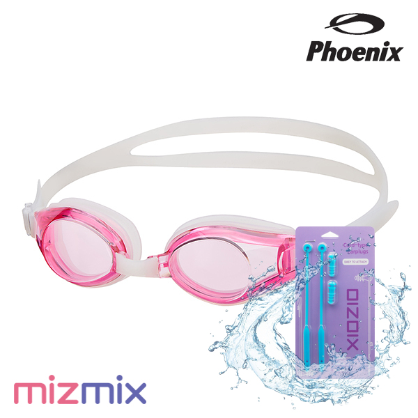 피닉스 / 노미러 수경 PN-205 Pink + 코드형 귀마개 세트