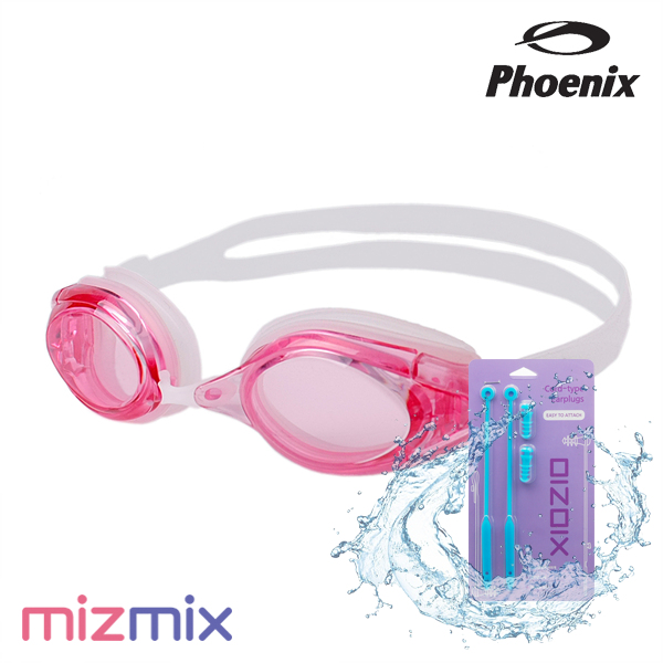 피닉스 / 노미러 수경 PN-411 Pink + 코드형 귀마개 세트