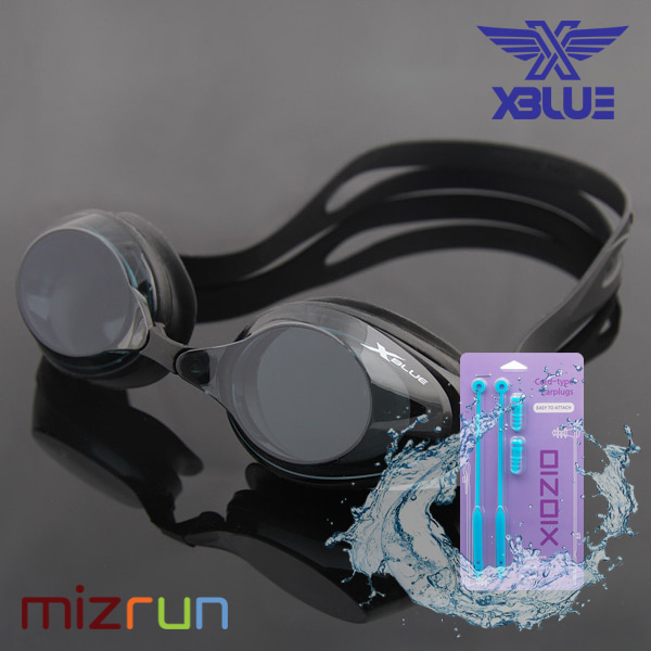 엑스블루 / 노미러 수경 XB24N-BLK + 코드형 귀마개 세트