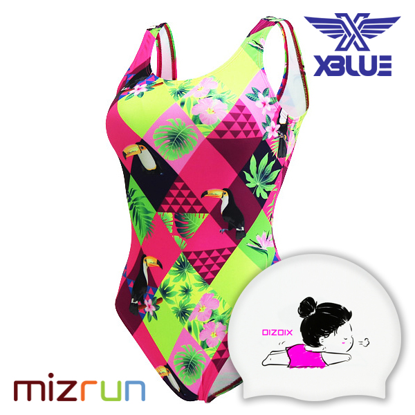 엑스블루 / 여성 아쿠아복 수영복 XBL-0021-32 + 디자인 수모 증정