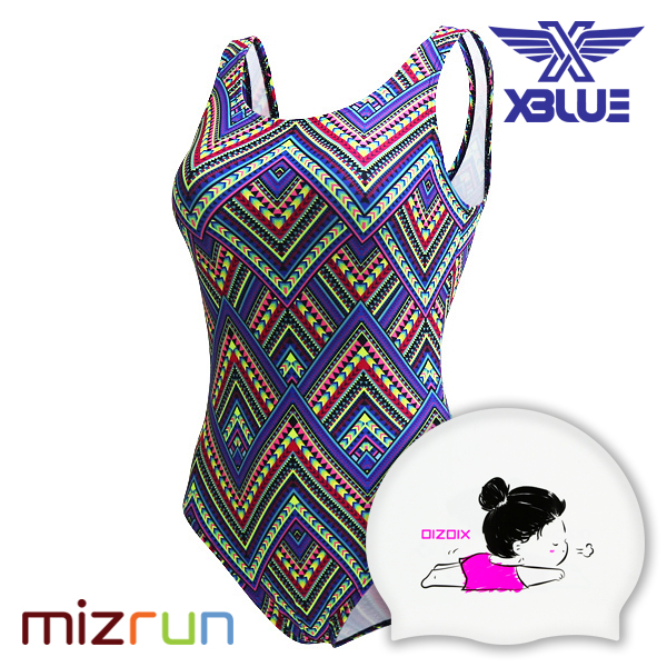 엑스블루 / 여성 아쿠아복 수영복 XBL-0021-34 + 디자인 수모 증정