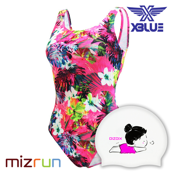 엑스블루 / 여성 아쿠아복 수영복 XBL-0021-38 + 디자인 수모 증정