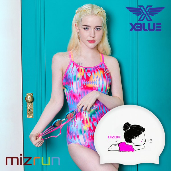 엑스블루 / 여자 수영복 세트 XBL-3027-03 + 디자인 수모 증정