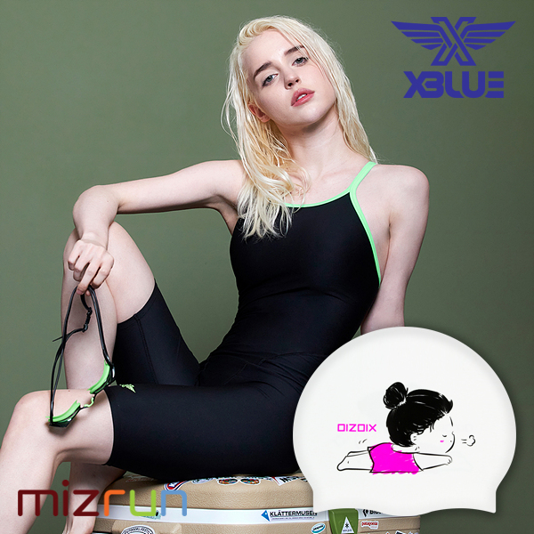엑스블루 / 여자 수영복 세트 XBL-3035-01 + 디자인 수모 증정
