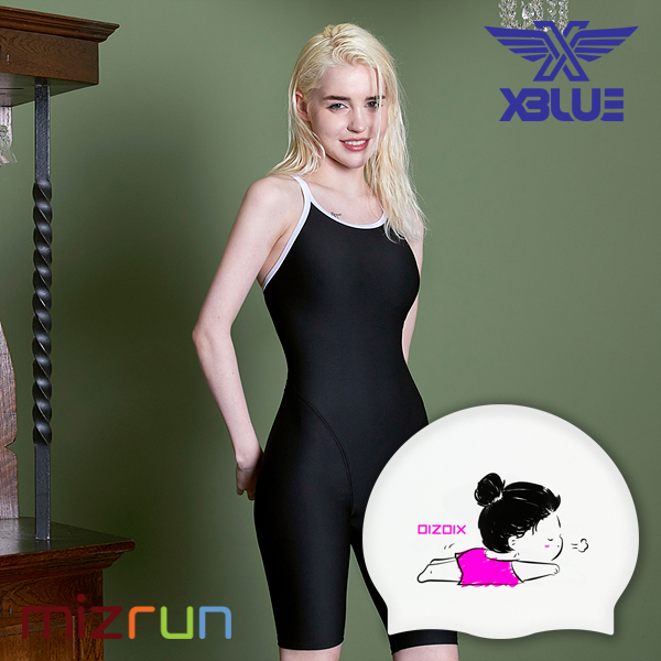 엑스블루 / 여자 수영복 세트 XBL-3035-03 + 디자인 수모 증정