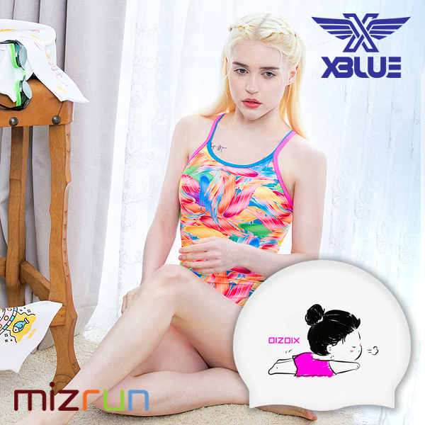 엑스블루 / 여자 수영복 세트 XBL-3047-04 + 디자인 수모 증정