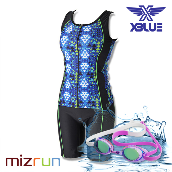 엑스블루 / 여자 수영복 세트 XWU-6007-3 + 수경 증정