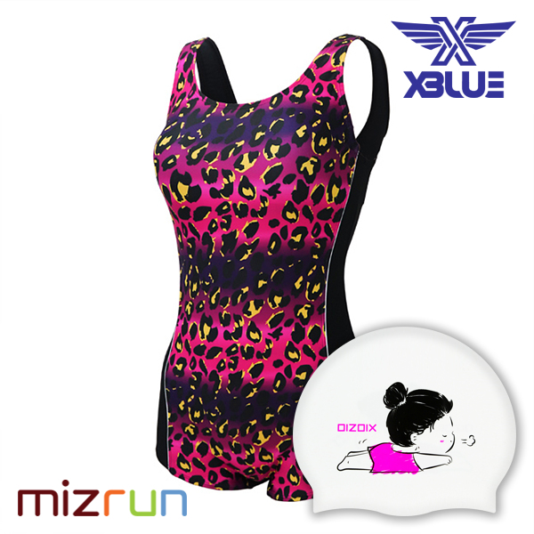 엑스블루 / 여자 수영복 세트 XWU-8301-20 + 디자인 수모 증정