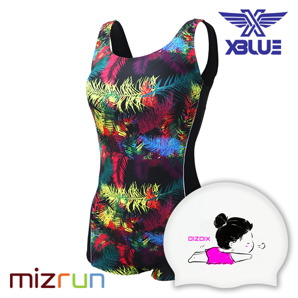 엑스블루 / 여자 수영복 세트 XWU-8301-22 + 디자인 수모 증정
